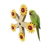 Fun Parakeet Toys, Wooden Rotating Wheel Cage, Bird Perch Toy with Interactive Play, Parrot Enrichment Play, Boredom Relief for Cockatiel Lovebird Canary Finch, Safe Indoor Fun