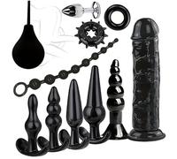 Fun Party Ensemble Complet D'éQuipement De Pratique De La Hanche, 11 Accessoires De Divertissement Multi-Combinaison Avec Bague Protectrice-Q (Noir)