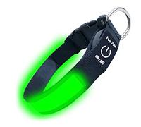 Fun Pets Collier pour Chiens LED Vert - Rechargeable par USB - Grande Visibilité et Sécurité Améliorée - Très Petit, Petit, Moyen, Large & Très Large