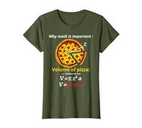 Fun Pizza pi Fun pi Day pi Blague mathématiques calcul T-Shirt, Femme, Olive, XXL
