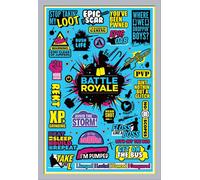 Fun - Poster - Battle Royale - Proverbes + cadre interchangeable, Shinsuke® Maxi MDF argenté, vitre acrylique