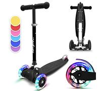 Fun Pro One - Trottinette pour Enfants Excellente sécurité, Roues LED, Pliable, à partir de 2 ans (Kick Board, Trottinette), certifié TÜV, Schwarz Deluxe