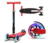 fun pro Two - A partir de 5 Ans, supporte jusqu'à 80 kg, Trottinette Pliable à Roues LED, (Kickboard, Trottinette), contrôles de sécurité fiables