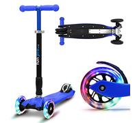 fun pro Two Trottinette pour enfants de 6 ans, à partir de l'âge préscolaire, poids jusqu'à 80 kg, trottinette de qualité supérieure, avec roues LED, pliable, pour enfants de 6, 7, 8, 9 ans