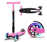 fun pro Two Trottinette pour enfants de 6 ans, à partir de l'âge préscolaire, poids jusqu'à 80 kg, trottinette de qualité supérieure, avec roues LED, pliable, pour enfants de 6, 7, 8, 9 ans