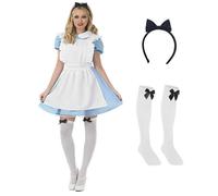 Fun Shack Costume Aventurière Merveilles, Déguisement Alice Adulte, Robe Carnaval Femme M