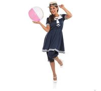 Fun Shack Costume Femme Victorien, Déguisement Maillot Bain 1900, Tenue Marin Océan Vintage, XXL