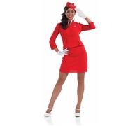 Fun Shack Costume Hôtesse de l'Air Femme, Déguisement Carnaval Halloween, Tenue Aviatrice Adulte L