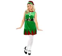 Fun Shack Costume Lutin Femme, Déguisement Elfe Adulte, Robe Noël Fantaisie, Tenue Fête Déguisée, M