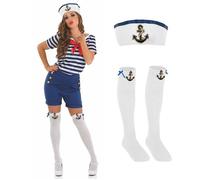 Fun Shack Costume Marin Femme, Tenue Année 50, Déguisement Officier Marine, Carnaval Femme, XL