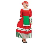 Fun Shack Costume Mere Noel Femme, Deguisement Mere Noel, Déguisement Robe Noël, Tenue Festive Mère Noël Femme S