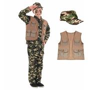 Fun Shack Costume Militaire Enfant, Déguisement Soldat Garçon, Tenue Carnaval Enfant, XL