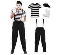 Fun Shack Costume Mime Adulte, Déguisement Carnaval Homme, Tenue Thématique, XL