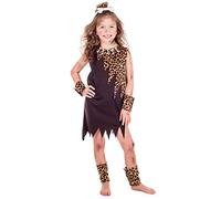 Fun Shack Costume Préhistorique Fille, Déguisement Cro-Magnon Enfant, Tenue Femme des Cavernes Halloween, L