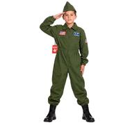 Fun Shack Deguisement Aviateur Enfant, Costume Pilote Halloween Enfant | Combinaison Verte & Chapeau de Pilote, Style Aviateur, À Enfiler, Parfait pour Halloween, Idéal pour les Jeux de Rôle