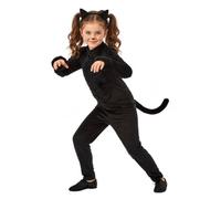 Fun Shack Deguisement Chat Noir Enfant, Costume Chat Halloween | Combinaison à Queue & Serre-tête à Oreilles, Look de Chat Noir, Parfait pour Halloween, Idéal pour les Jeux de Rôle