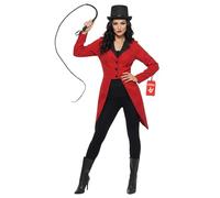 Fun Shack Deguisement Cirque Femme, Costume Monsieur Loyal Halloween | Veste Rouge Boutonnée à Basques, Look Maîtresse de Piste, À Boutons, Parfait pour Halloween, Idéal pour se Déguiser