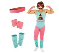 Fun Shack Deguisement Homme Annee 80, Déguisement Année 80 Homme, Déguisement Sport, Tenue Aerobic Adulte, Tenue Halloween Adulte, Costume Carnaval, Deguisement Evg XL
