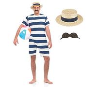 Fun Shack Déguisement Homme Années 20, Maillot De Bain Vintage, Costume Carnaval Rétro, L
