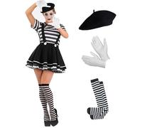 Fun Shack Déguisement Mime Femme, Costume Cirque Adulte, Carnaval, XL
