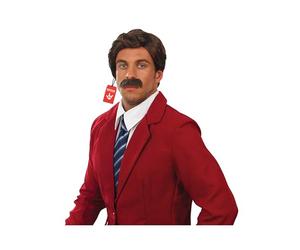 Fun Shack Femme Nachrichtensprecher Perücke Und Schnurrbart Perruque de Costume Not Applicable, Nachrichtensprecher Perücke Und Schnurrbart, One Size