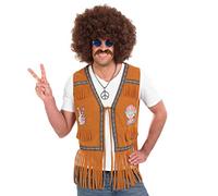 Fun Shack Gilet Hippie Homme, Déguisement Années 70, Veste Carnaval Homme, Costume Hippie Vintage, M