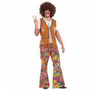 Fun Shack Pantalon Hippie Homme, Déguisement Années 70, Pantalon Patte d'Éléphant Vintage Homme M