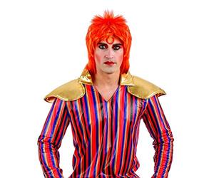 Fun Shack Perruque Rousse Homme, Perruque Rock, Perruque Punk, Perruque Orange Glam Rock, Deguisement Carnaval Adulte, Deguisement Halloween Adulte Taille Unique