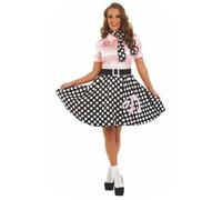 Fun Shack Robe Vintage Femme Année 50, Déguisement Carnaval Années 50, Tenue Rétro Femme XXL