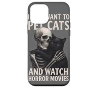 Fun Skeleton I Just Want to Pet Cats and Watch Horror Movies Coque pour iPhone 12 Mini
