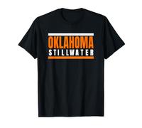 Fun Stillwater Oklahoma Orange/Noir Retro Stripe Stillwater T-Shirt