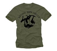 Fun Tee Shirt Humoristique Homme Natural Born Chiller Vert Taille M