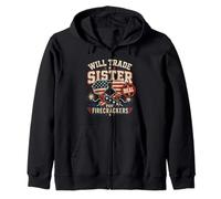 Fun va échanger sa sœur Contre Firecrackers Funny USA Le 4 Juillet Sweat à Capuche