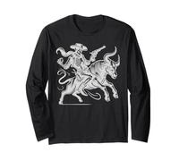 Fun Western Bull Rider Cowboy Squelette Cowboy Riding Manche Longue