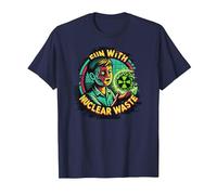 Fun with Nuclear Waste Funny Dark Humour Vintage Horror Movie T-Shirt, Homme, Bleu Marine, XL