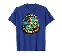 Fun with Nuclear Waste Funny Dark Humour Vintage Horror Movie T-Shirt, Homme, Bleu Royal, S
