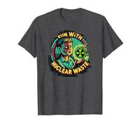 Fun with Nuclear Waste Funny Dark Humour Vintage Horror Movie T-Shirt, Homme, Chiné Foncé, S