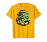 Fun with Nuclear Waste Funny Dark Humour Vintage Horror Movie T-Shirt, Homme, Doré Vif, XL