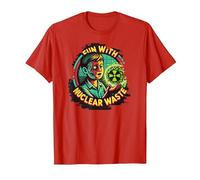 Fun with Nuclear Waste Funny Dark Humour Vintage Horror Movie T-Shirt, Homme, Rouge, S