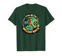 Fun with Nuclear Waste Funny Dark Humour Vintage Horror Movie T-Shirt, Homme, Vert Forêt, XL