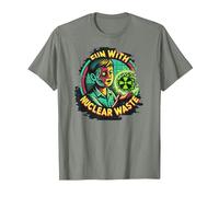 Fun with Nuclear Waste Funny Dark Humour Vintage Horror Movie T-Shirt, Homme, Vert Kaki chiné, S