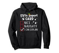 Fun Women Pajamas Christmas Nice Naughty Funny Xmas List Sweat à Capuche