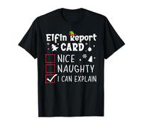 Fun Women Pajamas Christmas Nice Naughty Funny Xmas List T-Shirt
