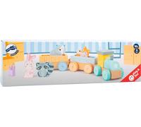 Fun Wooden Jumping Animals,4 Cute Animals to Push Down Jumping Happily in the Air.[F34]