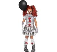 Fun World Déguisement de clown carnevil pour fille (12-14 ans) (robe, gants, chaussettes, poignets à volants pour bottes)