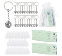 Funabridge Coffret cadeau de reconnaissance des employés de 60 pièces : cartes inspirantes, porte-clés globe vintage, sacs à cordon blanc, collection souvenir pour collègues
