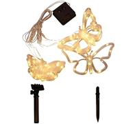 Funabridge Rideau lumineux solaire en forme de papillon, 36 cm de large, éclairage féérique LED, décoration en plastique imperméable pour terrasse, jardin, cour, fête, vacances