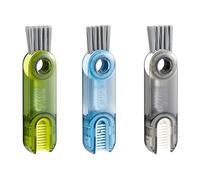 Funalix Lot de 3 brosses de nettoyage multifonctionnelles 3 en 1 en silicone pour bouteilles, couvercles de tasse et pailles, brosse de nettoyage pour bouteilles thermos, bouteilles d'eau et