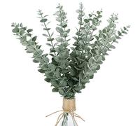 FUNARTY Lot de 15 tiges d'eucalyptus artificielles en vrac de 45,7 cm de haut pour décoration de mariage, centre de table, ferme, décoration d'intérieur