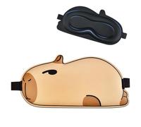 FUNAUPGO Capybara - Masque de sommeil mignon pour les yeux en forme d'animal amusant 3D profilé - Masque de sommeil doux et respirant pour les yeux de voyage pour enfants adultes filles, garçons